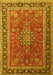 Medallion Yellow Traditional Rug, tr1029yw