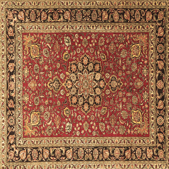 Square Medallion Brown Traditional Rug, tr1029brn