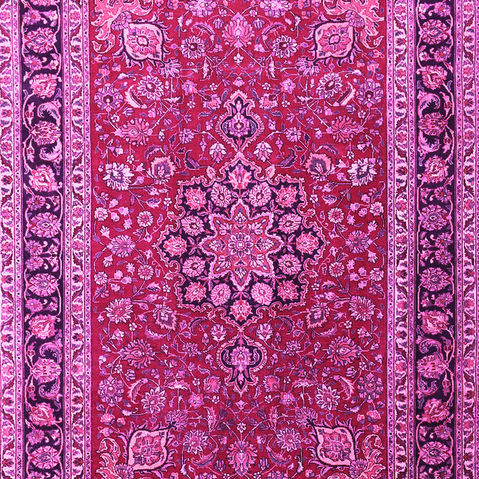 Machine Washable Medallion Pink Traditional Rug, wshtr1029pnk
