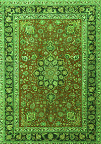 Medallion Green Traditional Rug, tr1029grn