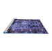 Sideview of Machine Washable Persian Blue Traditional Rug, wshtr102blu