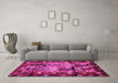 Machine Washable Persian Pink Traditional Rug in a Living Room, wshtr102pnk