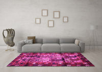 Machine Washable Persian Pink Traditional Rug, wshtr102pnk