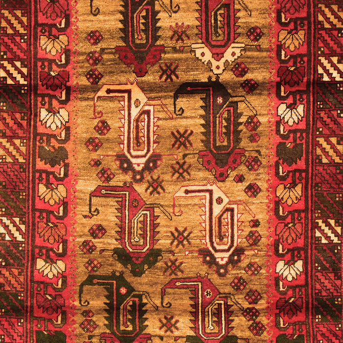 Serging Thickness of Machine Washable Persian Orange Traditional Area Rugs, wshtr102org