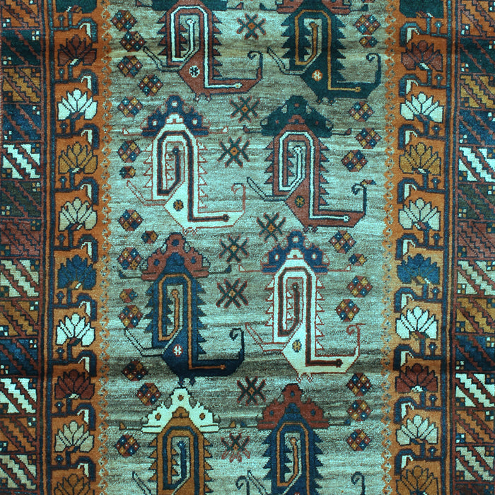 Machine Washable Persian Light Blue Traditional Rug, wshtr102lblu
