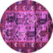 Round Machine Washable Persian Purple Traditional Area Rugs, wshtr102pur