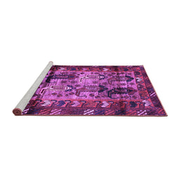 Sideview of Machine Washable Persian Purple Traditional Area Rugs, wshtr102pur