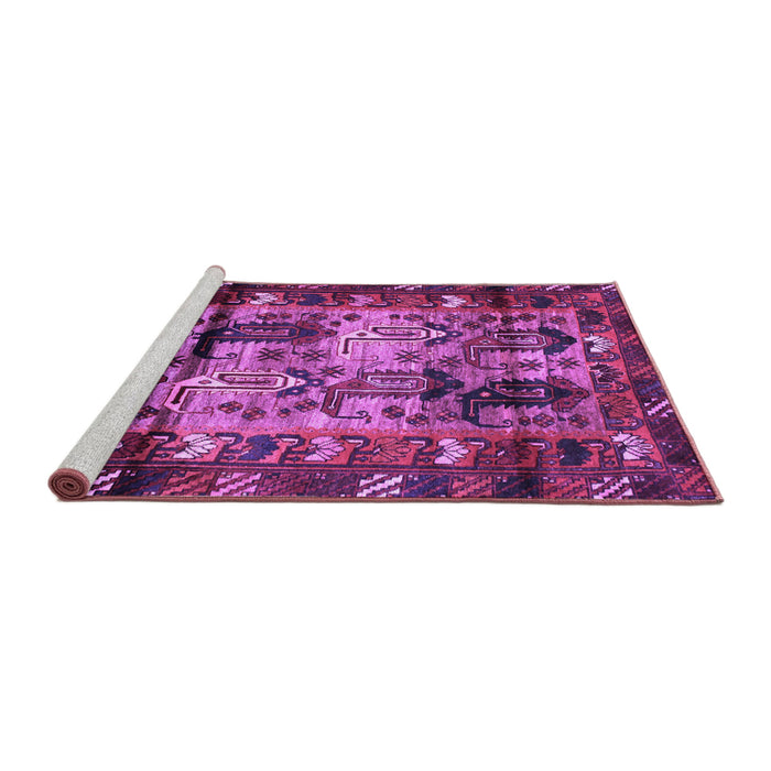 Sideview of Machine Washable Persian Purple Traditional Area Rugs, wshtr102pur