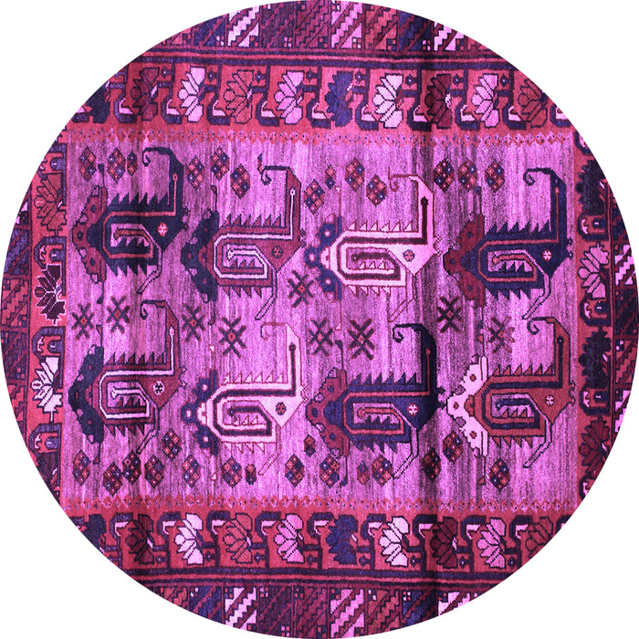 Round Persian Purple Traditional Rug, tr102pur
