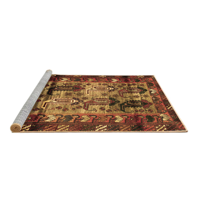 Sideview of Machine Washable Persian Brown Traditional Rug, wshtr102brn