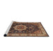 Sideview of Machine Washable Traditional Peru Brown Rug, wshtr1030