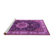 Sideview of Machine Washable Medallion Purple Traditional Area Rugs, wshtr1030pur