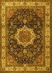 Medallion Yellow Traditional Rug, tr1030yw