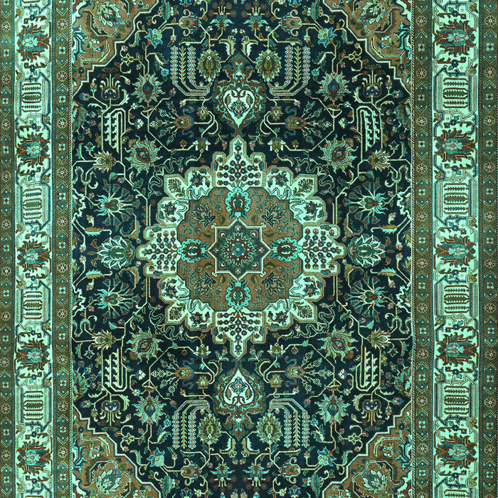 Medallion Turquoise Traditional Rug, tr1030turq