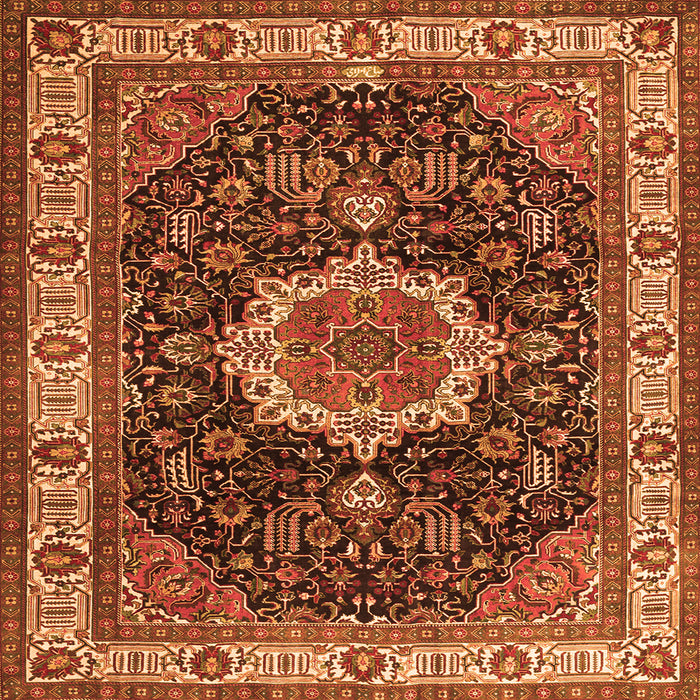 Serging Thickness of Medallion Orange Traditional Rug, tr1030org