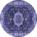Round Medallion Blue Traditional Rug, tr1030blu
