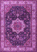 Machine Washable Medallion Purple Traditional Area Rugs, wshtr1030pur