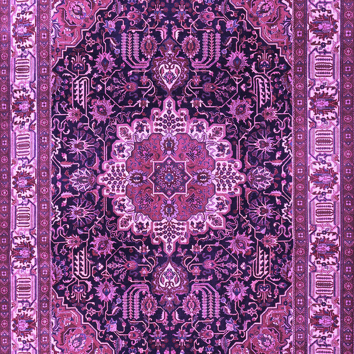 Machine Washable Medallion Purple Traditional Area Rugs, wshtr1030pur
