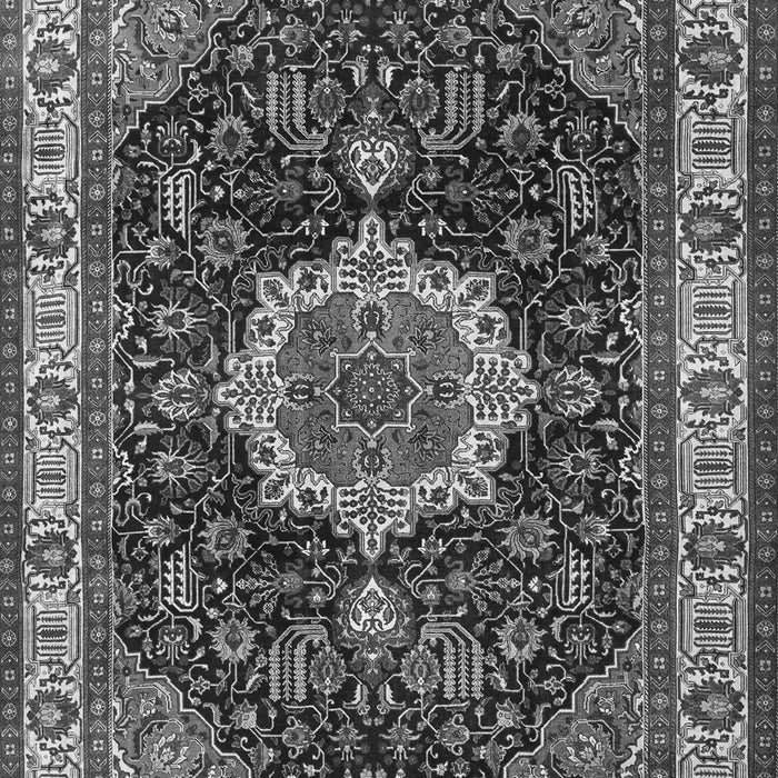 Serging Thickness of Machine Washable Medallion Gray Traditional Rug, wshtr1030gry