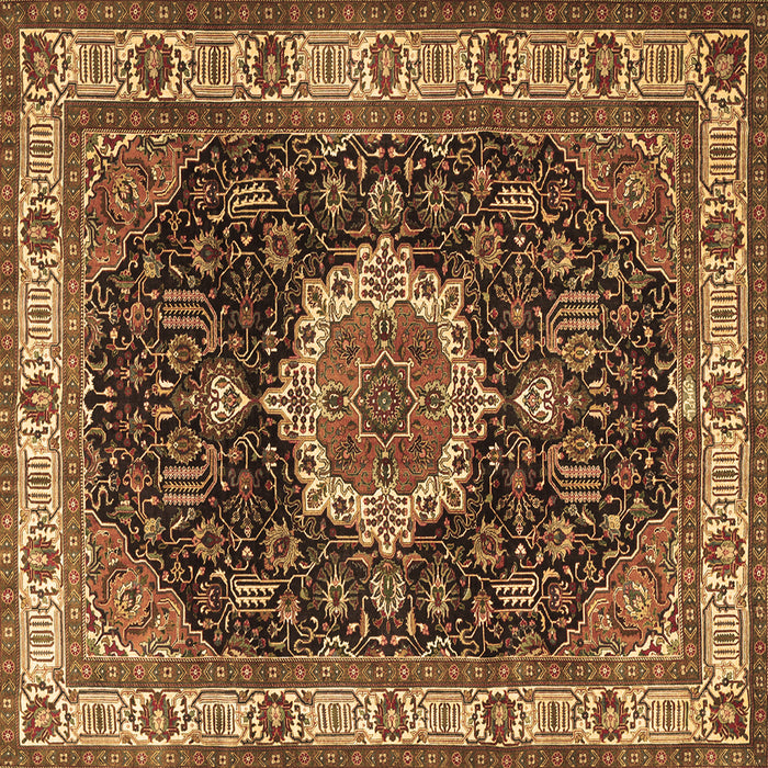 Square Medallion Brown Traditional Rug, tr1030brn