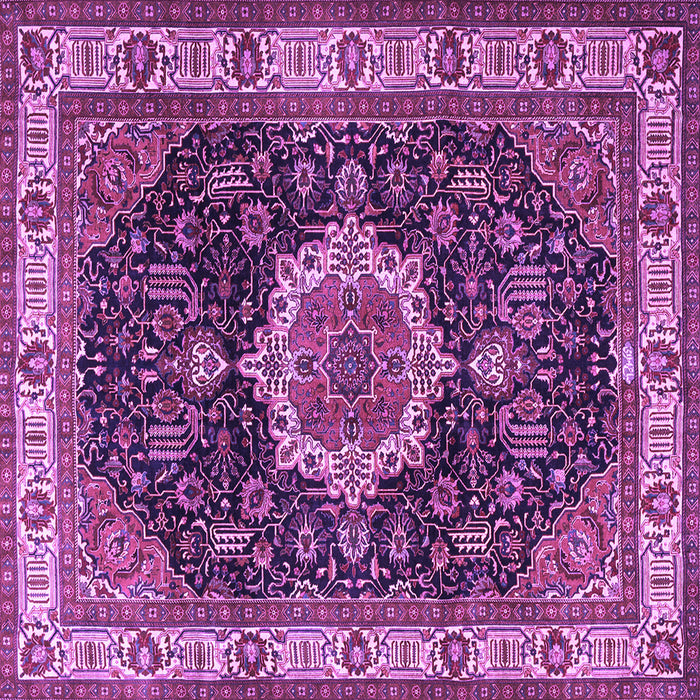 Square Medallion Purple Traditional Rug, tr1030pur