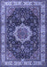 Machine Washable Medallion Blue Traditional Rug, wshtr1030blu