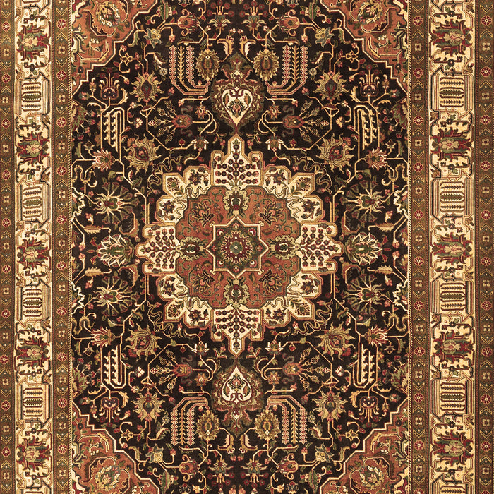 Medallion Brown Traditional Rug, tr1030brn
