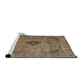 Sideview of Machine Washable Traditional Sand Brown Rug, wshtr1031