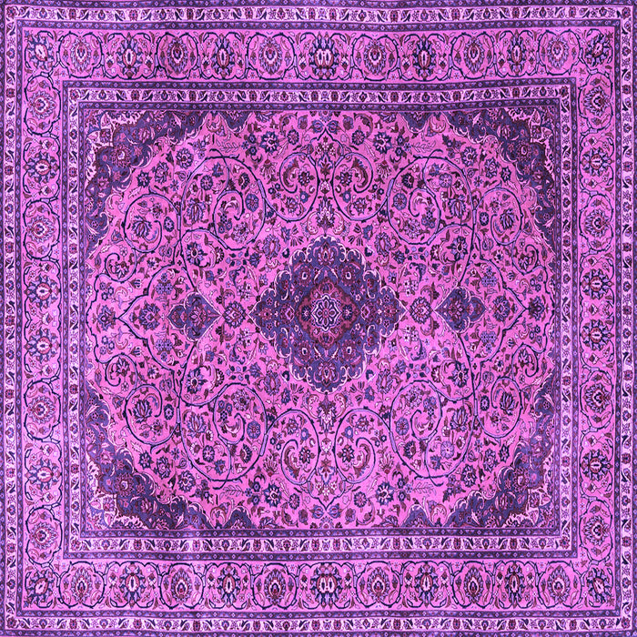 Square Medallion Purple Traditional Rug, tr1031pur