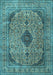 Machine Washable Medallion Light Blue Traditional Rug, wshtr1031lblu