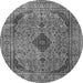 Square Medallion Gray Traditional Rug, tr1031gry