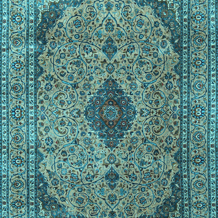 Medallion Light Blue Traditional Rug, tr1031lblu
