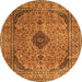 Machine Washable Medallion Orange Traditional Area Rugs, wshtr1031org