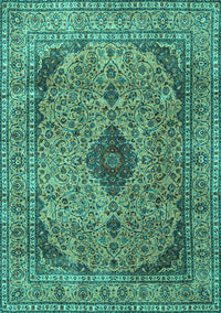 Medallion Turquoise Traditional Rug, tr1031turq