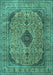 Medallion Turquoise Traditional Rug, tr1031turq