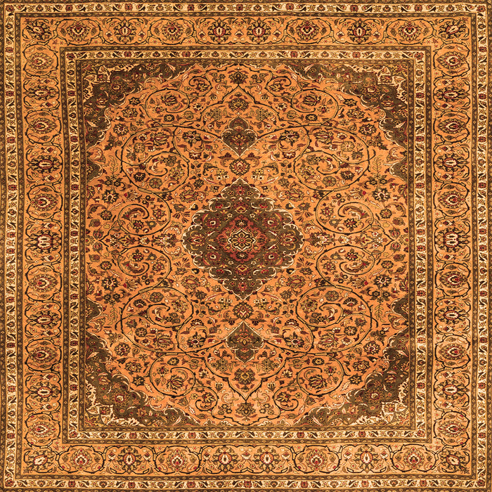 Serging Thickness of Medallion Orange Traditional Rug, tr1031org