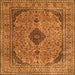 Serging Thickness of Medallion Orange Traditional Rug, tr1031org