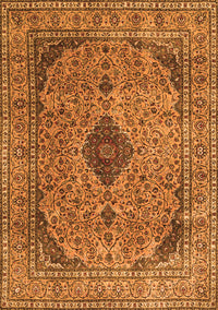 Medallion Orange Traditional Rug, tr1031org