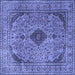 Square Medallion Blue Traditional Rug, tr1031blu