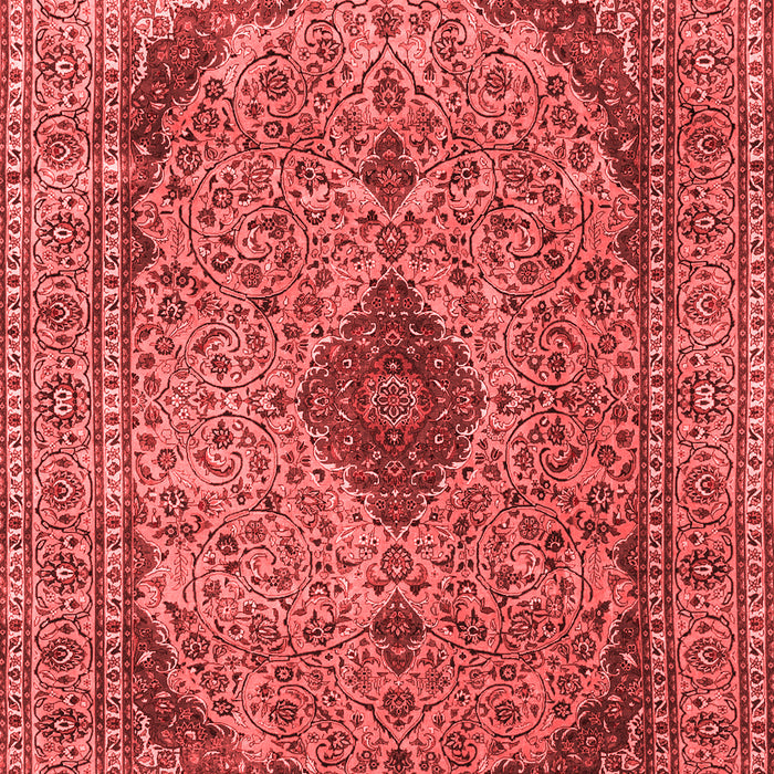 Machine Washable Medallion Red Traditional Rug, wshtr1031red