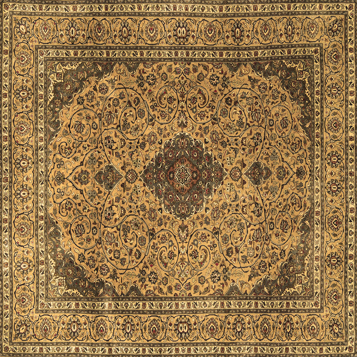 Square Medallion Brown Traditional Rug, tr1031brn
