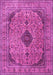 Machine Washable Medallion Pink Traditional Rug, wshtr1031pnk