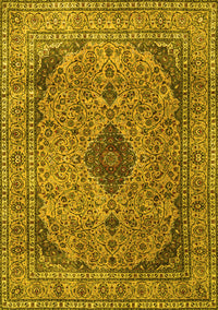 Medallion Yellow Traditional Rug, tr1031yw