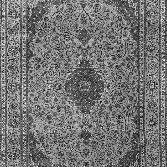 Serging Thickness of Machine Washable Medallion Gray Traditional Rug, wshtr1031gry