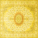 Square Medallion Yellow Traditional Rug, tr1032yw