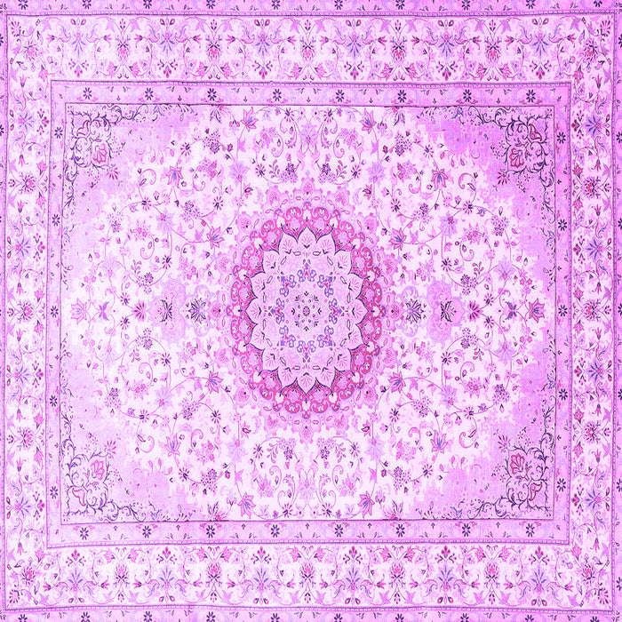 Square Medallion Purple Traditional Rug, tr1032pur