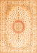 Medallion Orange Traditional Rug, tr1032org