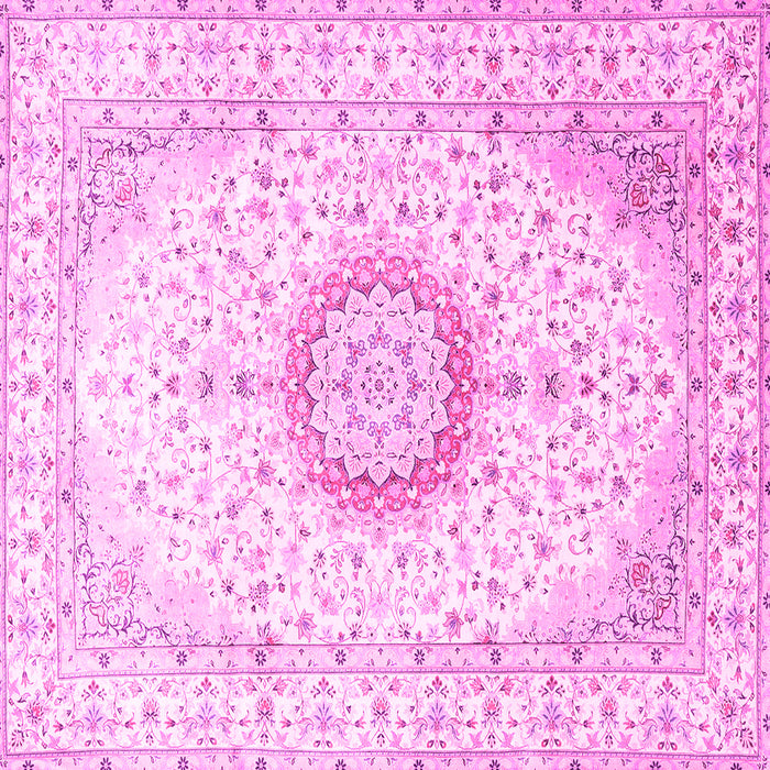 Square Medallion Pink Traditional Rug, tr1032pnk