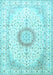 Medallion Light Blue Traditional Rug, tr1032lblu