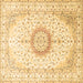 Square Medallion Brown Traditional Rug, tr1032brn